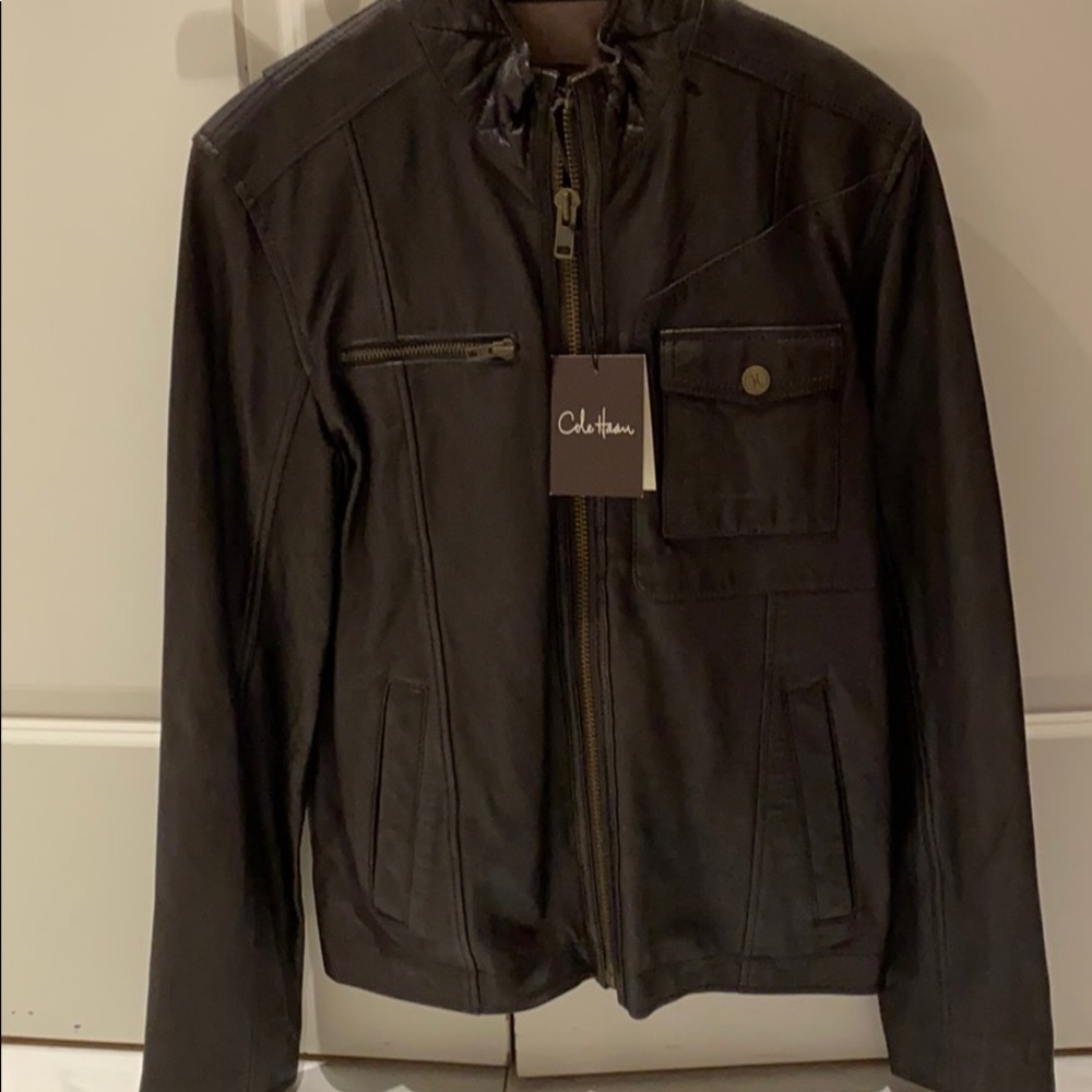 Men’s Brown leather COLE HAAN jacket size s